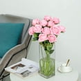 thumbnail image 5 of Flores artificiales de terciopelo Rosa Rojo Verde 12 piezas Tallo largo, 5 of 5