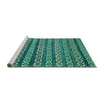 thumbnail image 2 of Ahgly Company Machine Washable Indoor Rectangle Abstract Turquoise Blue Modern Area Rugs, 2' x 4', 2 of 4
