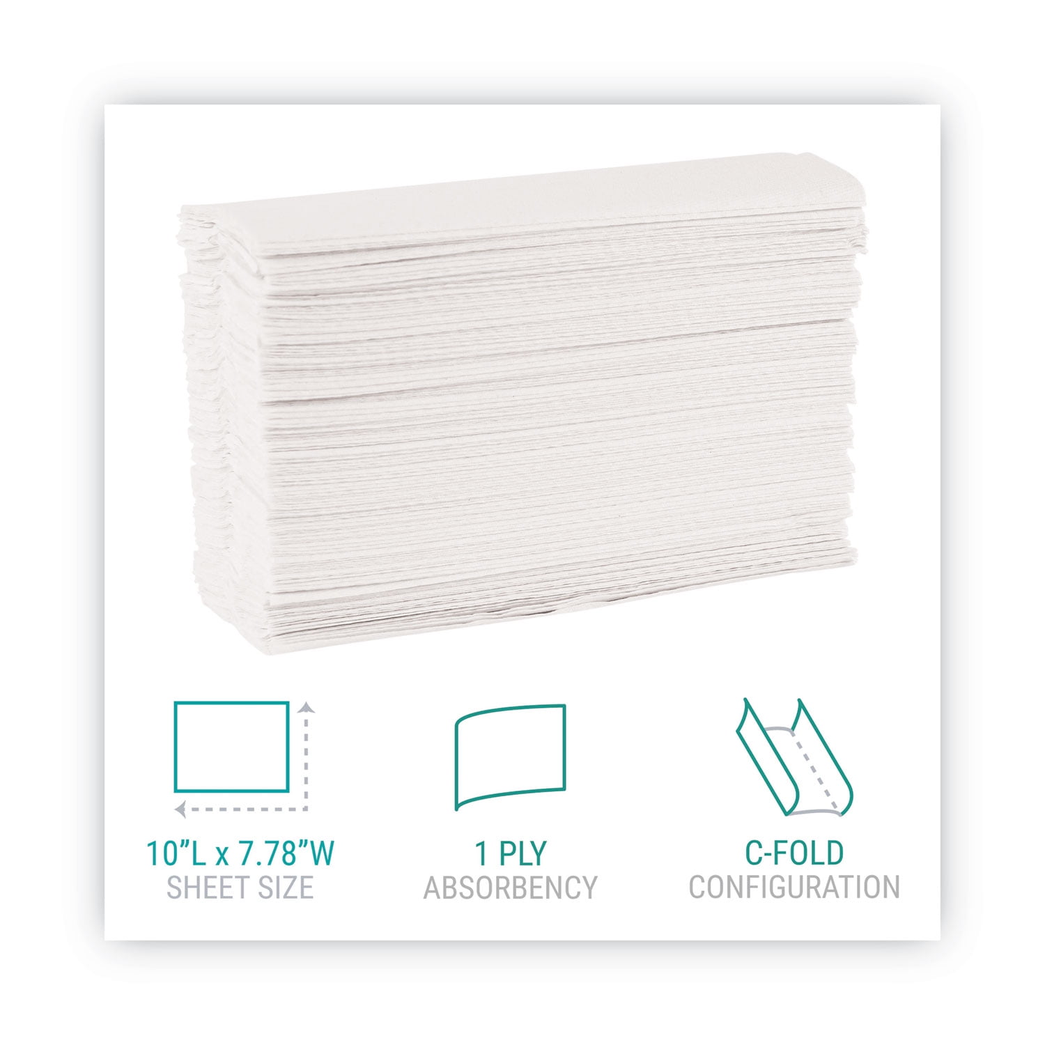Windsoft C-Fold Paper Towels, 1-Ply, 10.2 x 13.25, White, 200/Pack, 12 Packs/Carton
