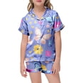 thumbnail image 5 of Jamsmile Toddler Girls Sets Butterfly Floral Print Short Sleeve Shorts Soft Sleepwear Playwear Two Piece Girls Loungewear, 5 of 5