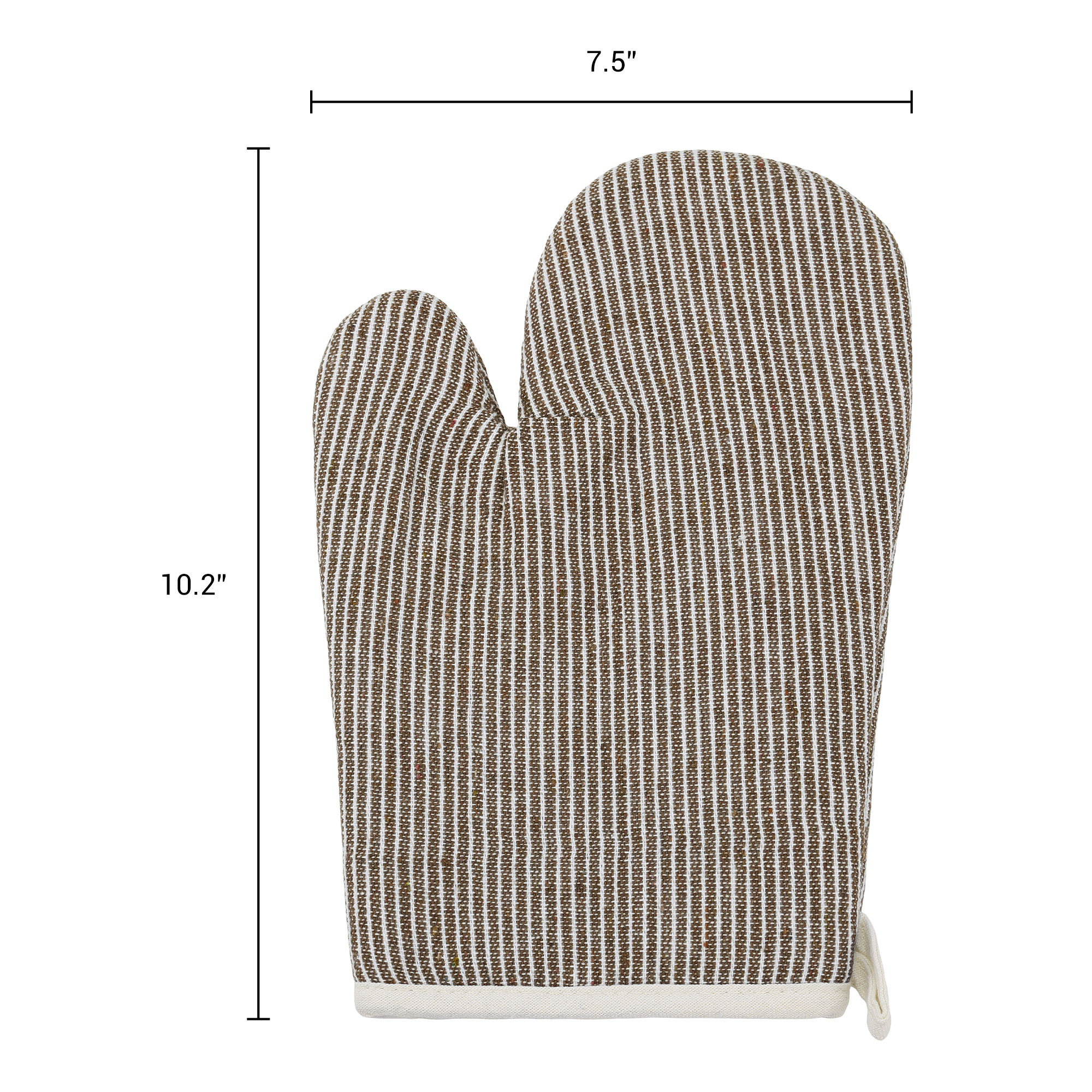 Unique Bargains Heat-Resistant Cooking Gloves Thick Cotton Lining Brown 10.2x7.5inch
