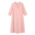 thumbnail image 4 of Odbmxy Fall Womens Midi Dresses Plus Size 3/4 Sleeve Tunic Cotton Linen Shift Collared Holiday Button Womens Dresses, 4 of 4