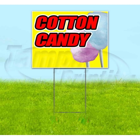 Cotton Candy Yellow Background (18 x 24 ) Yard Sign Includes Metal Step Stake