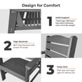 thumbnail image 4 of Innovaze HDPE Patio Dining Set for 4 Person, Poly Lumber Outdoor Chairs and Square Table with Umbrella Hole, All-Weather Heavy Duty Garden Furniture Set for Backyard, Porch, Lawn (5-piece, Gray), 4 of 8