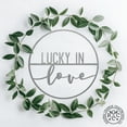 thumbnail image 2 of Rusted Orange White Metal 12" Minimalist Lucky in Love Sign, 2 of 5