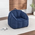 thumbnail image 3 of CQSXDA Giant Bean Bag Chair Sofa in Corduroy for Adults and Teens with Built-In Armrests for Any Living Space, Dark Blue, 3 of 11