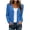 Blue, variant on Women's Summer Long Sleeve Lightweight V-Neck Cardigan Button Down Twisted Cable Knit Shrugs Sweaters