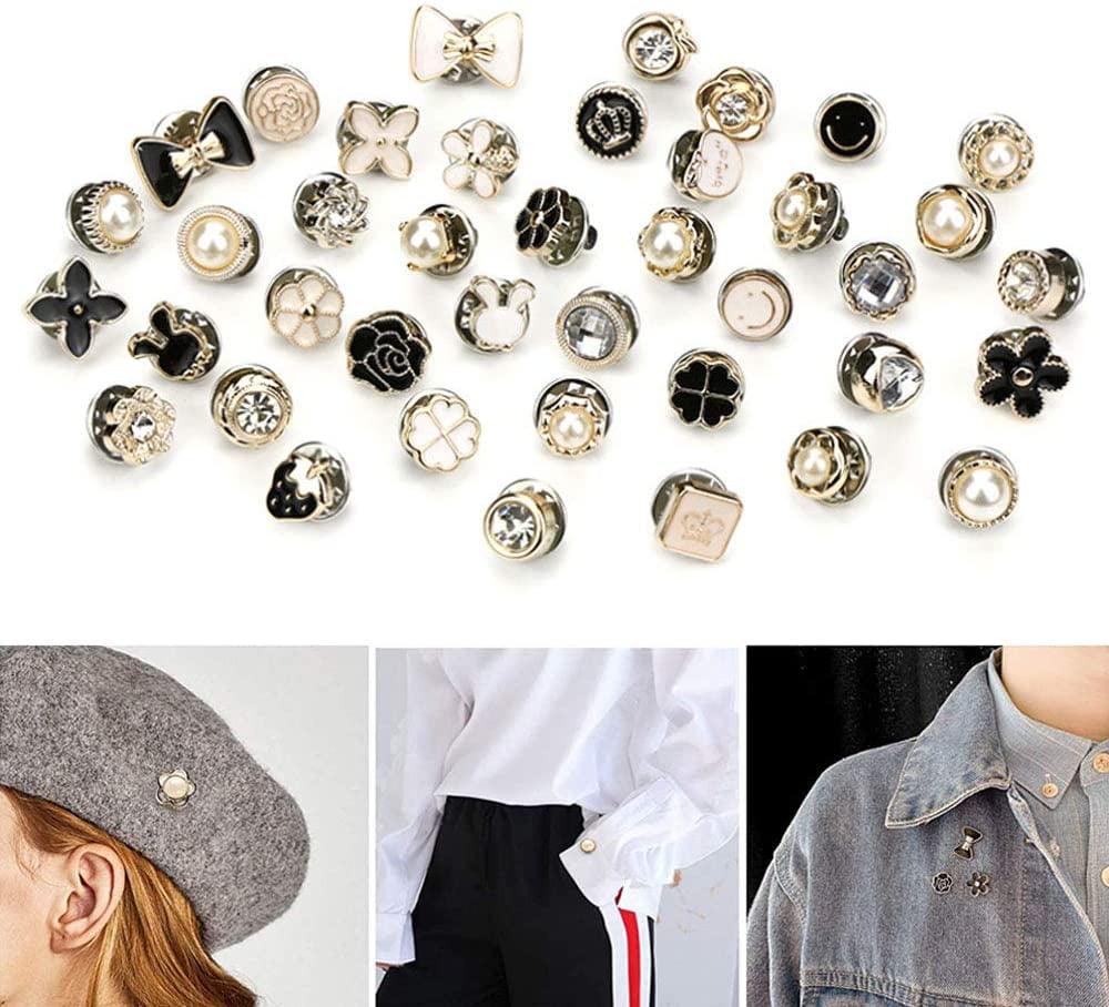 for Backpack Hat and Jacket and Clothing Bags Shirt Cover Up Button Pin Badges Brooch Pins 40 Pcs Lapel Pin Backs Metal Locking Pin Backs