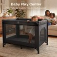 thumbnail image 2 of HARPPA Baby Bassinet Bedside Sleeper,Portable Nursery Center Playard for Newborn and Infants,Black, 2 of 8
