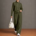 thumbnail image 4 of Tbopshirt Women's Sweatshirt and Sweatpants Set Long Sleeve Solid Color Wide Leg Pants Casual Wear 2 Piece Outfit for Women Casual Clothing, 4 of 6