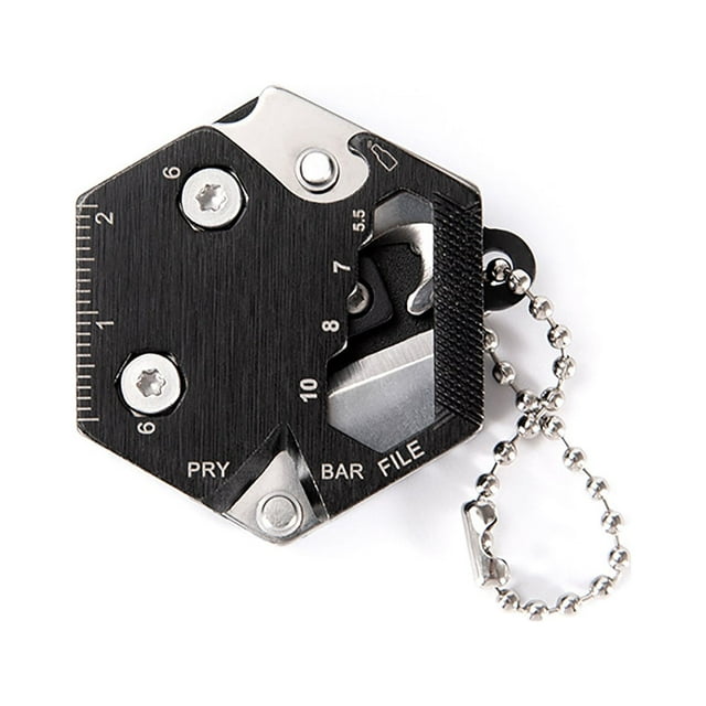 Pocket Keychain Screwdriver Multifunctional Hexagon Coin Outdoor Survival Fold Tool Folding Gear Mini Pee Coltello