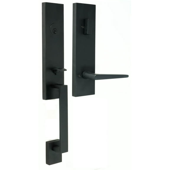 Weslock 02870-272SL2D Leighton Deadbolt Keyed One Side Handle Set with Philtower Lever, Matte Black