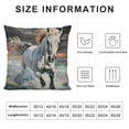 thumbnail image 6 of Nawypu Throw Pillow Covers White Horse with Long Run Snow Dark Pastel Art Portrait Canvas  Classic Animal for Living Room Bedroom Sofa  Set of 2, 6 of 6