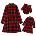 thumbnail image 4 of FYMNSI Mommy and Me Christmas Dresses Long Sleeve Plaid Dress Xmas Party Mom Daughter Photoshoot Matching Outfits (Baby 3-6M), 4 of 4