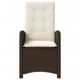 thumbnail image 2 of vidaXL Reclining Garden Chair with Cushions Brown Poly Rattan, 2 of 5