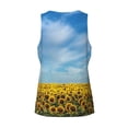 thumbnail image 5 of Fotbe Blooming Sunflower Field Pattern Men's Quick Dry Workout Tank Top Gym Muscle Tee Fitness Bodybuilding Sleeveless T Shirt Breathable Workout Shirt-, 5 of 9