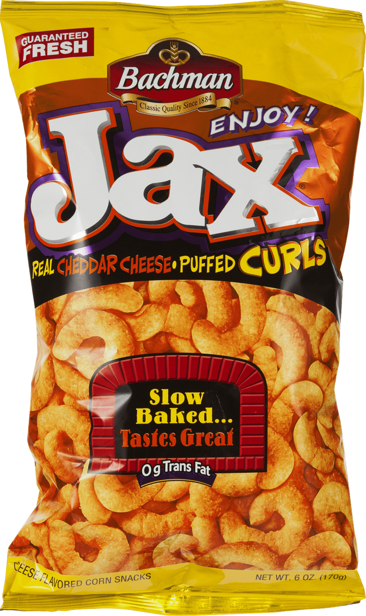 Bachman Jax Real Cheddar Cheese Puffed Curls 6 oz. Bag (3 Bags)