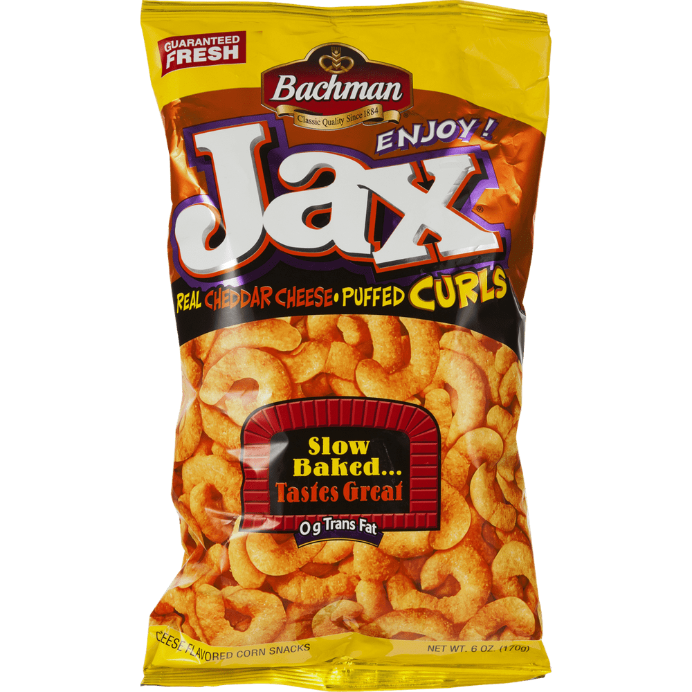 Bachman Jax Real Cheddar Cheese Puffed Curls 6 oz. Bag (3 Bags