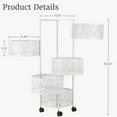 thumbnail image 6 of Home-Complete 5 Tier Kitchen Storage Rolling Cart with Wheels (White), 6 of 6