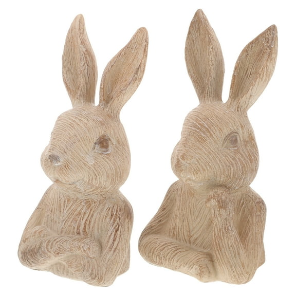 2 Pcs Bunny Toys for Kids Rabbit Bust Statue Garden Ornaments