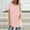 Pink, variant on Aloohaidyvio Tops Plus Size,Womens Summer Solid Round Neck Loose Short Sleeve Tops T-Shirt Blouse