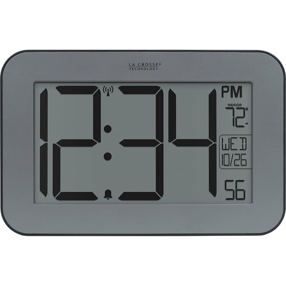 La Crosse Technology Large Time Indoor Atomic Digital Clock with 4-Inch digits, 513-02927