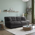 thumbnail image 3 of Magic Home 89" Cloud Sofa,Modern Velvet Couch,3-Seat Sofa for Living Room,Apartment and Small Space,Gray, 3 of 10
