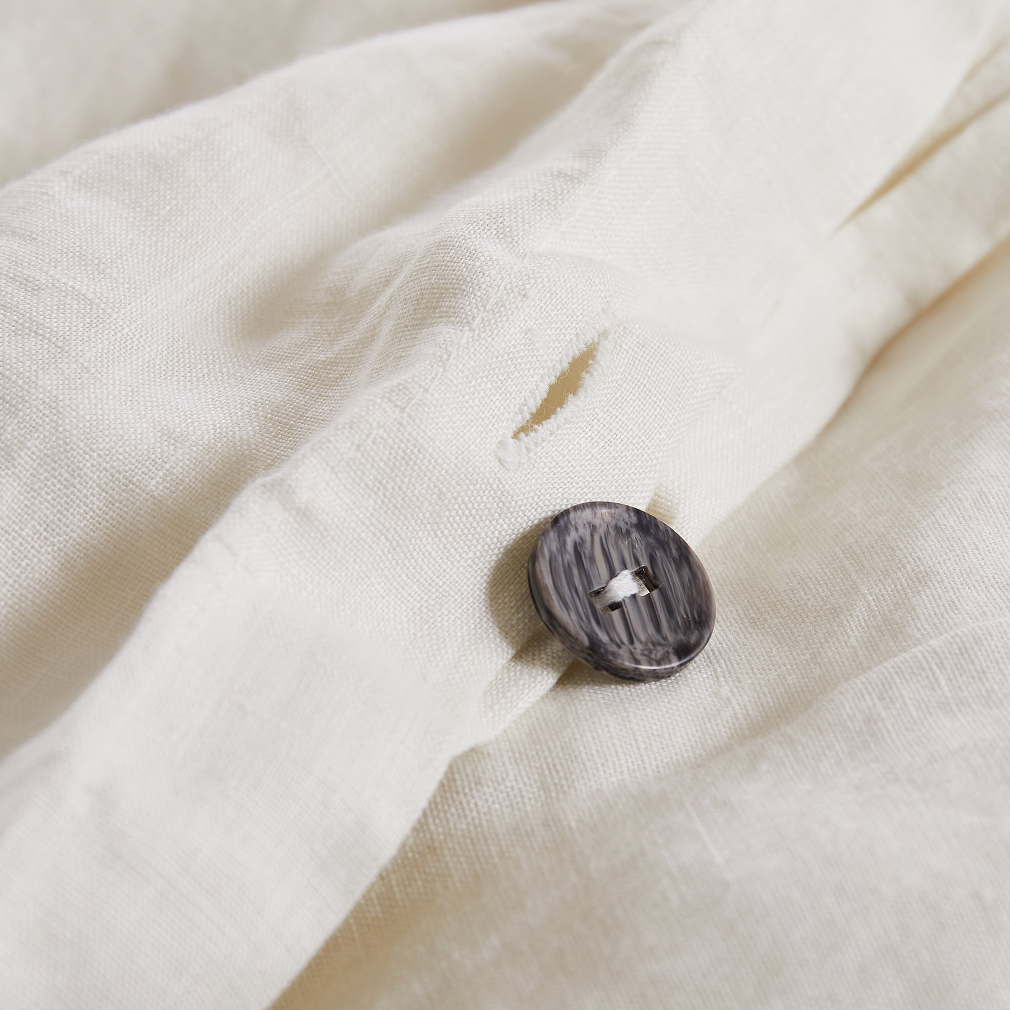 Levtex Home - 100% Linen - Queen Duvet Cover - Washed Linen in Charcoal - Duvet Cover Size (90 x 94in.)