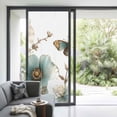 thumbnail image 2 of Blue Flowers Window Privacy Film Butterfly Watercolor Floral Pastoral Style Decorative Glass Window Film UV Blocking Static Cling Non-Adhesive Sticker Covering for Home Door 35.4x78.7 inches, 2 of 7