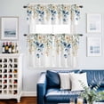 thumbnail image 2 of Blue Flowers Kitchen Curtains Valances and Tiers Set of 3 Leaf Watercolor Wildflowers Plants Botanical Tier Curtains and Valance with Rod Pocket for Small Windows, 27.5"x24", 2 of 9