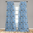 thumbnail image 5 of Ambesonne Cartoon Animal Curtains, Skating Penguins, Pair of 28"x63", Multicolor, 5 of 5