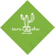50pcs Personalized wedding Cocktail Napkins, Custom wedding Cactus Napkin, Party Bar Wedding napkin for reception disposable 5"x5"
