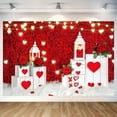 thumbnail image 3 of 8X6ft Valentine's Day Backdrop Red Loveheart Photography Backdrop, Valentine's Day Floral Backdrop Red Rose Photography Background, Valentines Day Banner Wedding Decor Photo Booth Props, 3 of 5