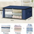 thumbnail image 2 of WarmHaven Storage 6-Pack Clothes Organizer Storage Bags Foldable Storage Box with Large Clear Window Sturdy Handles for Closet, Dorm, Pillows, Bedding, Clothes, Blankets, 35L, Blue, 2 of 15