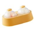 thumbnail image 4 of Molde doble para bolas de hielo, bandeja redonda para cubitos de hielo, bandeja con tapa para cocina, hogar, cóctel, café, whisky, amarillo brillante, 4 of 14