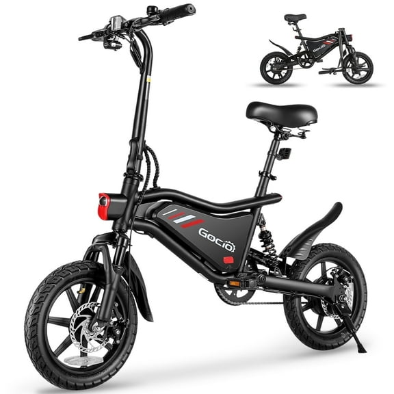 Gocio Ebikes 14"×2.1" Foldable Electric Bicycle for Adults, 550W Peak Commuter E-Bike, 48V 7.8Ah Battery, LCD Dispaly, Electric Bike Small Tire City Ebikes for Women UL2849 Certified