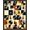 Multicolor Amber Navy Cream, Pattern 14, variant on ODIKA 8'x10' Washable Area Rug Non-Slip Chair-Friendly Mat Guitar Music Rock Notes Treble Clef Border Record Vinyl Themed for Dining Room, Large Office, Lounge