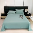 thumbnail image 1 of Sábana de poliéster de color sólido | Respetuoso con la piel y lavable a máquina | 8 opciones de color: azul, gris, caqui, verde menta, blanco, amarillo, rosa, azul cielo | 180x230cm | Fibra suave y, 1 of 6