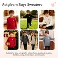 thumbnail image 5 of Actgleam Boys Sweaters Girls Long Sleeve Crew Neck Knit Pullover Sweater for Kids,Gray,8-9Years, 5 of 9