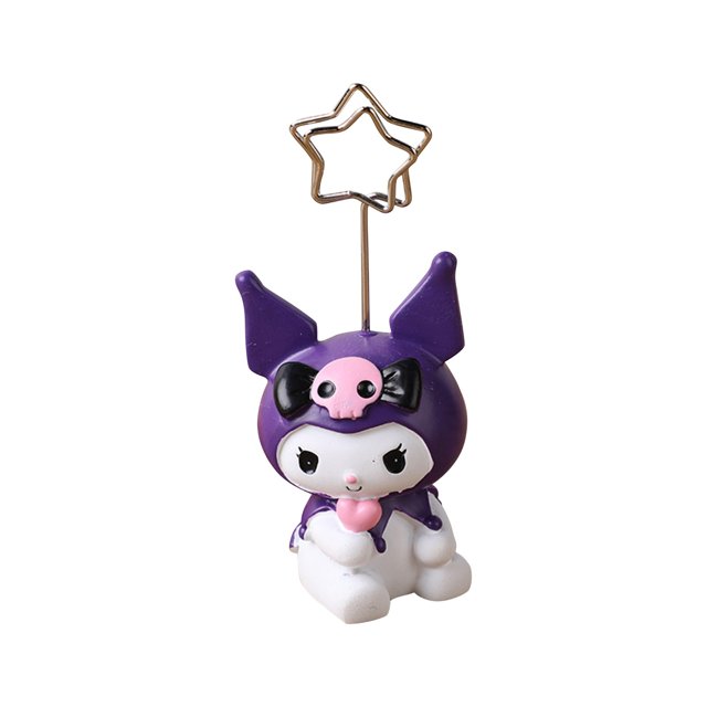 Kawaii Peluches Dolls Creative Cartoon Resin Pet Message Folder Kulomi Meletti Desktop Decoration Photo Folder 8cm