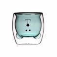 thumbnail image 1 of Advancent Taza de café de doble capa, oso, té, leche, jugo, vaso de cristal, Animal, transparente, aislamiento antiescaldado, vino para el Utensilios de cocina Verde oscuro, 1 of 6