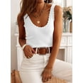 thumbnail image 5 of Womens V Neck Tank Tops 2025 Sleeveless Ribbed Knit Shirts Summer Casual Sweater Vest White M, 5 of 7