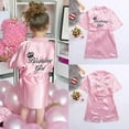 thumbnail image 2 of Kids Toddler Baby Solid Color Girls Robes Silk Satin Birthday Sleepwear Kimono Bathrobe Girls Tops Stylish Child Dailywear, 2 of 8