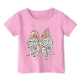 thumbnail image 4 of Kids Shirts Girls Round Neck Short Sleeve Tee for Toddler Cartoon Print Comfy Children's Shirts 4-5Y（Pink）, 4 of 4