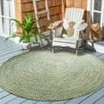 thumbnail image 5 of Superior Two-Toned Braided Round Indoor/ Outdoor Area Rug, Green/ White, 6', 5 of 5