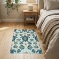 thumbnail image 3 of ODIKA 2'x3' Washable Accent Rug Nautical Underwater Fish Coral Motif Reef Marine Ocean Turtle Felt Playful for Bedroom, Nursery, RV, Pet Friendly, Bedside Mat, 3 of 7