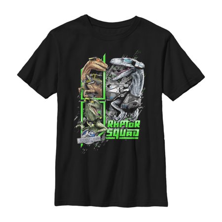 Boy s Jurassic World Raptor Squad Panels Graphic Tee Black Medium