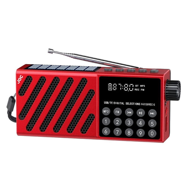 Mini Radio Solaire Portable Haut-Parleur Bluetooth Récepteur Radio Rechargeable Haut-Parleurs TF Support Carte Extérieure USB