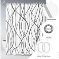 thumbnail image 3 of Black and White Striped Wavy Line Polyester Shower Curtain for Bathroom, Extra Long 84 Inches, Weighted Hem, Waterproof Bath Accessories - Machine Washable, 3 of 6