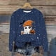 thumbnail image 1 of Heisall Womens Hoodies Halloween-themed Sparkling Print Round Neck Long Sleeve Fleece-lined Casual Sporty Fashion Sweatshirts, 1 of 9